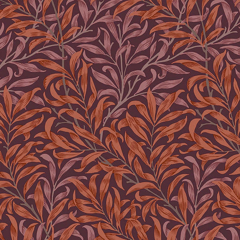 124243 William Morris Willow Bough Plum Wallpaper 