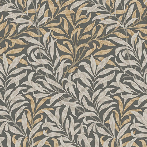124244 William Morris Willow Bough Charcoal Wallpaper 