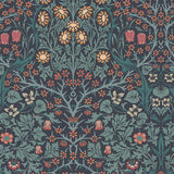 124251 William Morris Blackthorn Navy Wallpaper 