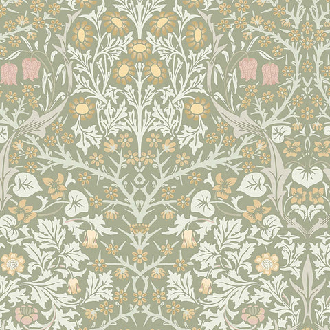 124253 William Morris Blackthorn Sage Wallpaper
