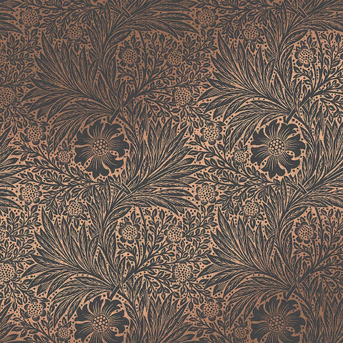 124254 William Morris Marigold Fibrous Charcoal Wallpaper 