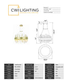 1245P20-602 Millipede 20 in LED Satin Gold Chandelier