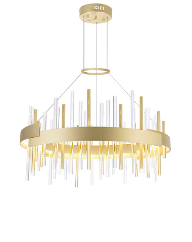 1245P26-602 Millipede 26 in LED Satin Gold Chandelier