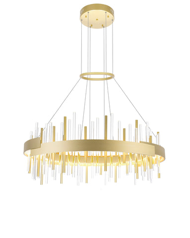 1245P32-602 Millipede 32 in LED Satin Gold Chandelier