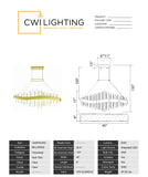 1245P40-602 Millipede 40 in LED Satin Gold Chandelier