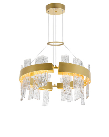 1246P24-602-A Guadiana 24 in LED Satin Gold Chandelier