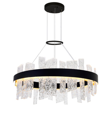 1246P32-101 Guadiana 32 in LED Black Chandelier