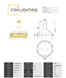 1246P32-602 Guadiana 32 in LED Satin Gold Chandelier