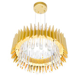 1247P20-12-602 Cityscape 12 Light Chandelier With Satin Gold Finish