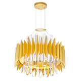 1247P20-12-602 Cityscape 12 Light Chandelier With Satin Gold Finish