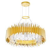 1247P28-18-602 Cityscape 18 Light Chandelier With Satin Gold Finish