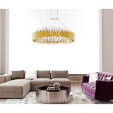 1247P39-24-602 Cityscape 24 Light Chandelier With Satin Gold Finish