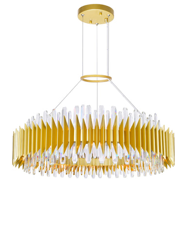 1247P39-24-602 Cityscape 24 Light Chandelier With Satin Gold Finish