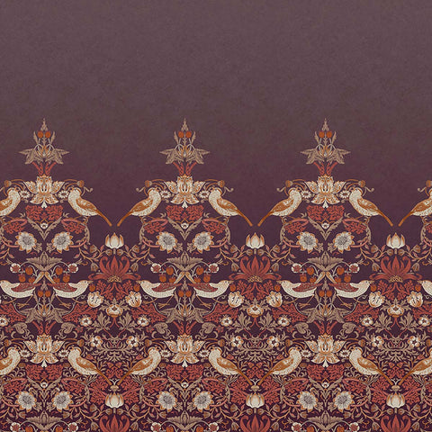 125301FXST William Morris Strawberry Thief Purple Mural