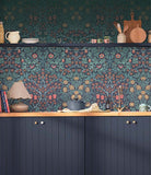 125328FXST William Morris Blackthorn Navy Mural
