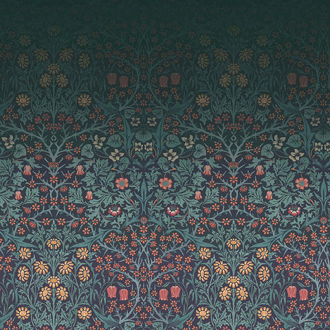 125328FXST William Morris Blackthorn Navy Mural