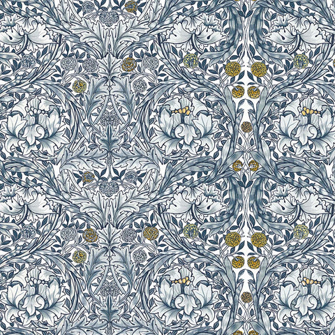125400FXST William Morris African Marigold Blue Mural