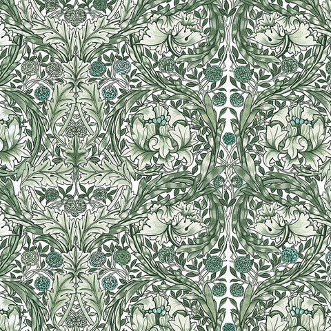 125418FXST William Morris African Marigold Green Mural 