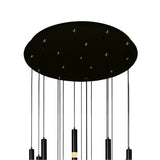 1262P24-16-101 Flute 16 Light LED Chandelier With Black Finish