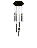 1262P24-16-101 Flute 16 Light LED Chandelier With Black Finish