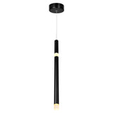 1262P5-1-101 Flute 1 Light LED Pendant With Black Finish