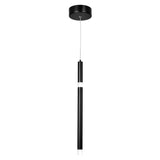 1262P5-1-101 Flute 1 Light LED Pendant With Black Finish