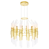 1269P24-24-602 Croissant 24 Light Chandelier With Satin Gold Finish