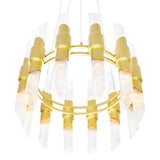 1269P24-24-602 Croissant 24 Light Chandelier With Satin Gold Finish