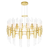 1269P32-32-602 Croissant 32 Light Chandelier With Satin Gold Finish