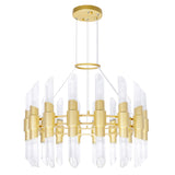 1269P32-32-602 Croissant 32 Light Chandelier With Satin Gold Finish