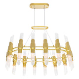 1269P39-28-602-O Croissant 28 Light Chandelier With Satin Gold Finish