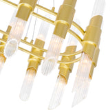 1269P39-28-602-O Croissant 28 Light Chandelier With Satin Gold Finish