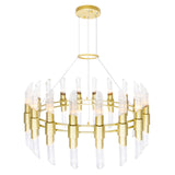 1269P40-36-602 Croissant 36 Light Chandelier With Satin Gold Finish