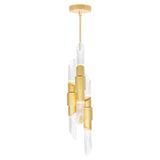 1269P7-6-602 Croissant 6 Light Pendant With Satin Gold Finish