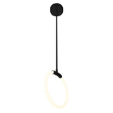 1273P10-1-101 Hoops 1 Light LED Pendant With Black Finish