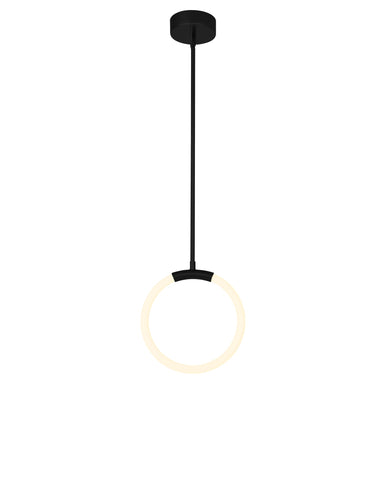 1273P10-1-101 Hoops 1 Light LED Pendant With Black Finish