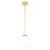 1273P10-1-602 Hoops 1 Light LED Pendant With Satin Gold Finish