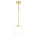 1273P10-1-602 Hoops 1 Light LED Pendant With Satin Gold Finish