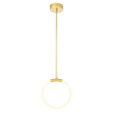 1273P10-1-602 Hoops 1 Light LED Pendant With Satin Gold Finish