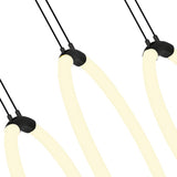 1273P23-5-101-RC Hoops 5 Light LED Chandelier With Black Finish