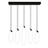 1273P23-5-101-RC Hoops 5 Light LED Chandelier With Black Finish