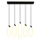 1273P23-5-101-RC Hoops 5 Light LED Chandelier With Black Finish