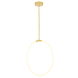 1273P24-1-602 Hoops 1 Light LED Chandelier With Satin Gold Finish