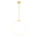 1273P24-1-602 Hoops 1 Light LED Chandelier With Satin Gold Finish