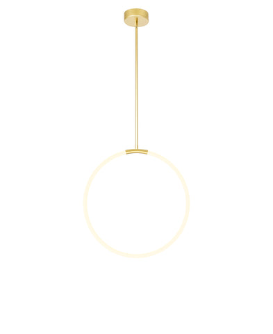 1273P24-1-602 Hoops 1 Light LED Chandelier With Satin Gold Finish