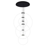 1273P35-6-101-R Hoops 6 Light LED Chandelier With Black Finish