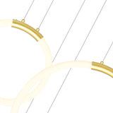 1273P35-6-602-R Hoops 6 Light LED Chandelier With Satin Gold Finish