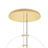 1273P35-6-602-R Hoops 6 Light LED Chandelier With Satin Gold Finish