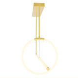 1273P40-2-602-RC Hoops 2 Light LED Chandelier With Satin Gold Finish