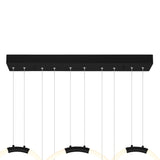 1273P44-5-101-RC Hoops 5 Light LED Chandelier With Black Finish